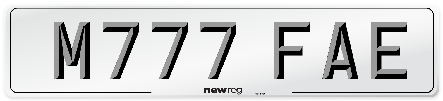 M777 FAE Number Plate from New Reg